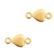 Colgantes met&aacute;licos DQ entrepieza coraz&oacute;n Oro (sin n&iacute;quel)