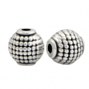 Abalorios met&aacute;licos DQ tubo ovalado Plata vieja (sin n&iacute;quel)