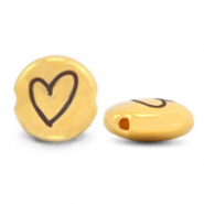 Abalorios met&aacute;licos DQ 7mm coraz&oacute;n Dorado (sin n&iacute;quel)