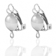 Fornituras met&aacute;licas DQ pendientes clip Plata vieja (sin n&iacute;quel)