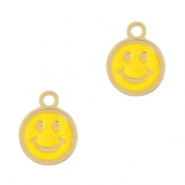 Colgantes met&aacute;licos DQ smiley Dorado-amarillo amanecer brillante (sin n&iacute;quel)