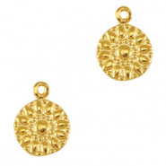 Colgantes met&aacute;licos DQ flor Dorado (sin n&iacute;quel)