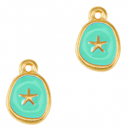 Colgantes metálicos DQ estrella de mar Dorado-azul veraman (sin níquel)