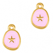 Colgantes metálicos DQ estrella de mar Dorado-Lila rosa (sin níquel)