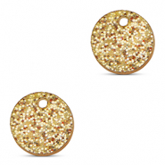 Colgantes llamativos 12mm Glitter dorado claro