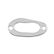 Colgantes met&aacute;licos DQ entrepieza &oacute;valo Plata vieja (sin n&iacute;quel)