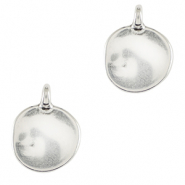 Colgantes met&aacute;licos DQ irregular 12mm Plata vieja (sin n&iacute;quel)