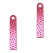 Colgantes llamativos barra & onda Magenta púrpura metálico