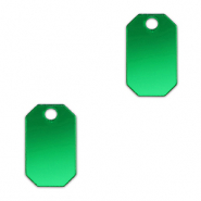 Colgantes llamativos octógono Verde kelly metálico