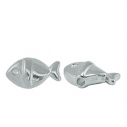 Abalorios metálicos DQ pez Plata vieja (sin níquel)