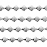 Fornituras Acero Inox cadena jasseron conchas Plateado