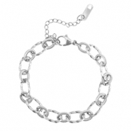 Pulseras Acero Inox con eslabón retorcido Plateado