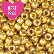 Rocalla cristal 12/0 (2mm) Dorado metálico