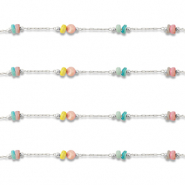 Fornituras Acero Inox cadena jasseron disco Plata-multicolor