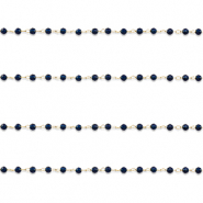 Fornituras Acero Inox cadena jasseron redondos Dorado-azul oscuro