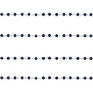 Fornituras Acero Inox cadena jasseron redondos Plata-azul oscuro