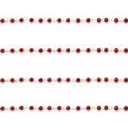 Fornituras Acero Inox cadena jasseron redondos Dorado-rojo