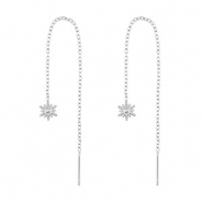 Pendientes Acero Inox sol Plateado