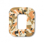 Colgantes de polímeros cuadrado Marrón-rosa-blanco-dorado