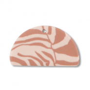 Colgantes de pol&iacute;meros semi-redondo Rosa melocot&oacute;n claro-marr&oacute;n chiaro