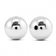 Abalorios met&aacute;licos redondos 16mm Plateado met&aacute;lico