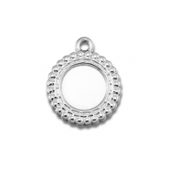 BY31® Colgantes Acero Inox con engaste para SS20 base plana Plateado