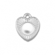 BY31® Colgantes Acero Inox con engaste para SS20 base plana Plateado