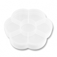 Expositor de joyería caja de almacenamiento 7 compartimentos flor Transparente