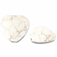 Abalorios de cer&aacute;mica coraz&oacute;n Blancuzco