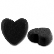 Abalorios de madera corazón Negro