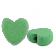 Abalorios de madera corazón Verde