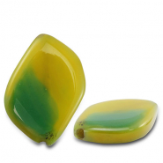 Piedras Naturales abalorios &Aacute;gata hoja Transparente verde-marr&oacute;n