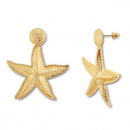 Pendientes trendy estrella de mar Dorado