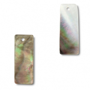 Colgantes concha rectángulo Blanco (color natural)-marrón