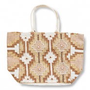 BY31® Bolso de playa Beige-marrón-dorado