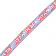 BY31® Cinta con texto lineas "Vitamin sea" Lavanda-rojo coral-blanco-dorado