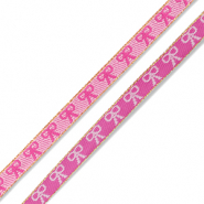 BY31® Cinta con texto lineas lazos Rosa oscuro-rosa claro-dorado