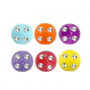 Abalorios acrílicos con look strass Multicolor-plateado