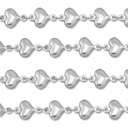 Fornituras Acero Inox cadena jasseron corazón Plateado