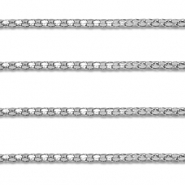 Fornituras Acero Inox cadena jasseron eslabón popcorn Plateado