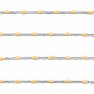 Fornituras Acero Inox cadena jasseron 1mm Plateado-naranja melocotón