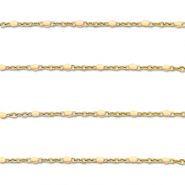 Fornituras Acero Inox cadena jasseron 1mm Dorado-melocotón desnudo