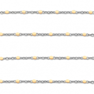 Fornituras Acero Inox cadena jasseron 1mm Plateado-melocotón desnudo