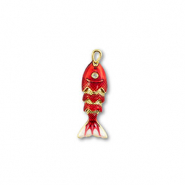 Colgantes de lat&oacute;n Eco-brass&reg; pez Dorado-rojo-blanco