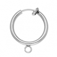 Fornituras Acero Inox pendientes criolla clip con anilla 18mm Plateado