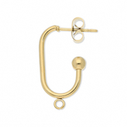 Fornituras Acero Inox pendientes ovalado largo con anilla Dorado