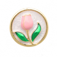 Pins tulip&aacute;n Dorado-rosa claro-verde-blanco