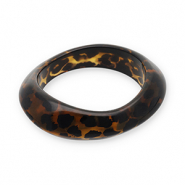 Pulseras bangle de resina con estampado leopardo Transparente marr&oacute;n &aacute;mbar