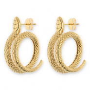 Pendientes Acero Inox serpiente Dorado