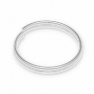 Fornituras met&aacute;licos DQ anillos dobles Plateado vieja (sin n&iacute;quel)